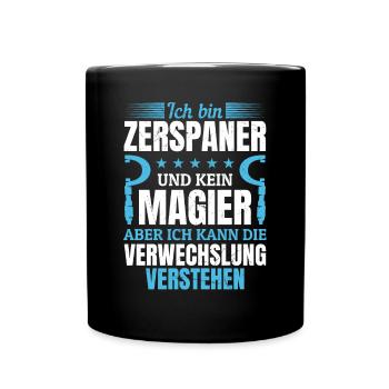 Zerspaner mein Handwerk beherrsche ich meisterhaft - Tasse einfarbig - Schwarz - Vorne