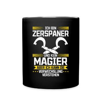 Zerspaner mein Handwerk beherrsche ich meisterhaft - Tasse einfarbig - Schwarz - Vorne