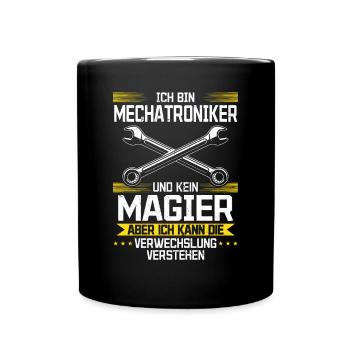 KFZ mein Handwerk beherrsche ich meisterhaf - Tasse einfarbig - Schwarz - Vorne