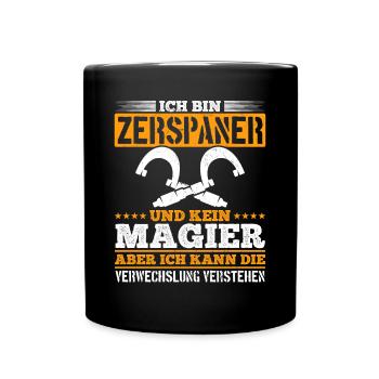 Zerspaner mein Handwerk beherrsche ich meisterhaft - Tasse einfarbig - Schwarz - Vorne