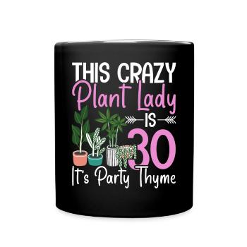 Houseplant 30 Years Old Birthday - Full Colour Mug - black - Front