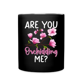 Funny Houseplant Orchid Gardening - Full Colour Mug - black - Front