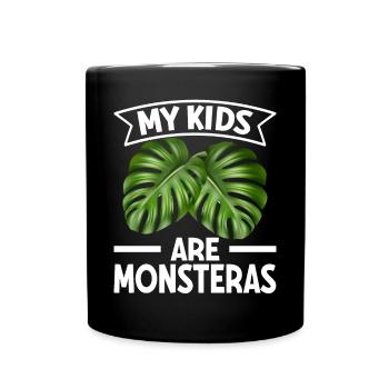 Houseplant Monstera Gardening Mom - Full Colour Mug - black - Front