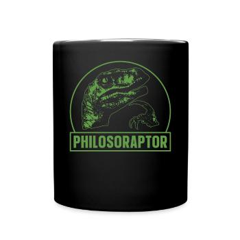 Drôle Philosophie Meme Vélociraptor Dinosaure - Mug uni - noir - Devant