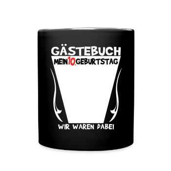 10. Geburtstag Mädchen & Junge Gästebuch - Tasse einfarbig - Schwarz - Vorne