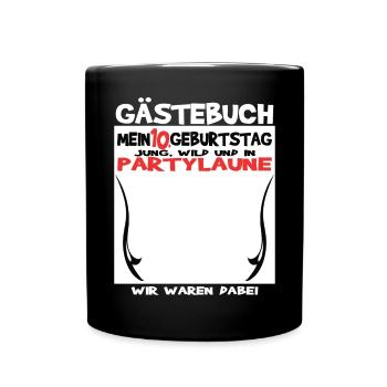 10. Geburtstag Mädchen & Junge Gästebuch - Tasse einfarbig - Schwarz - Vorne