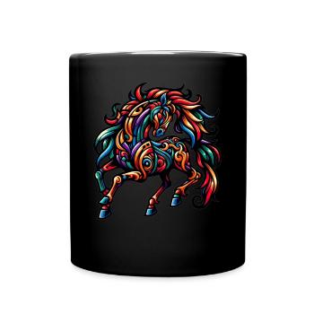 Cheval Tatouage Tribal Chinois Zodiaque - Mug uni - noir - Devant