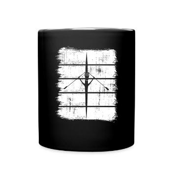 Rowing Boat Sketch - Full Colour Mug - black - Front