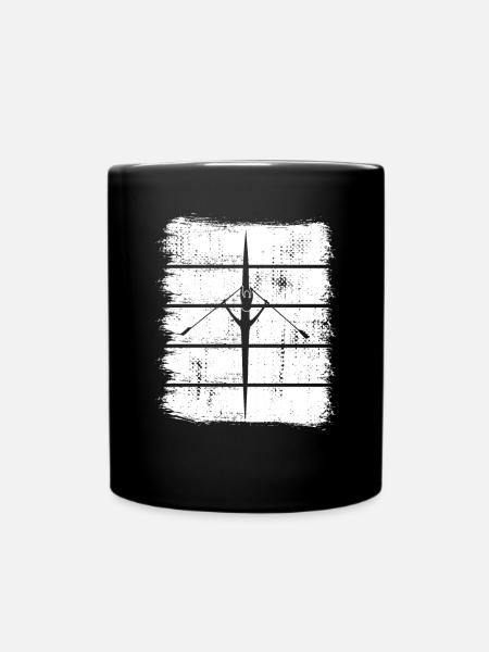 Ruderboot Skizze - Tasse einfarbig - Schwarz