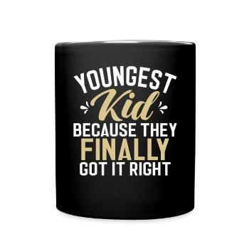 Youngest Child Gift - Full Colour Mug - black - Front