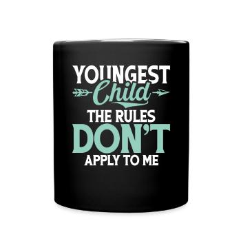 Youngest Child Gift - Full Colour Mug - black - Front