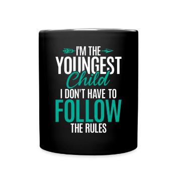 Youngest Child Gift - Full Colour Mug - black - Front