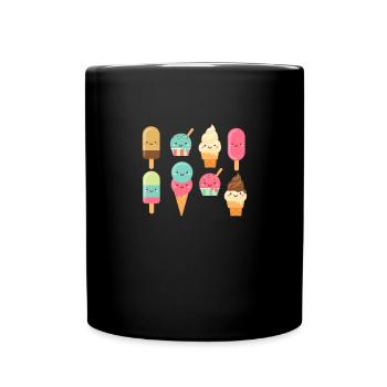 Crème glacée Crème glacée Crème glacée Cadeau d’été - Mug uni - noir - Devant