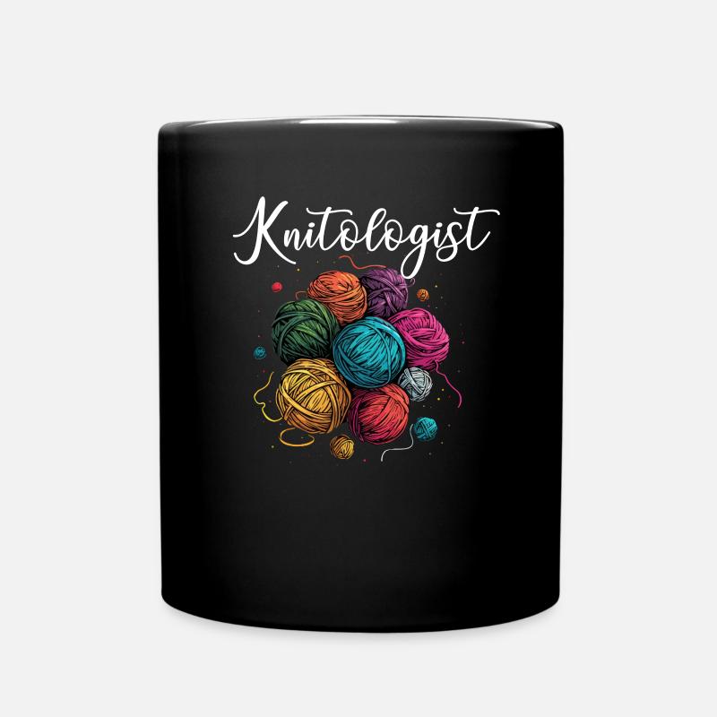 knitologist, Yarn Knitting - Tasse einfarbig - Schwarz