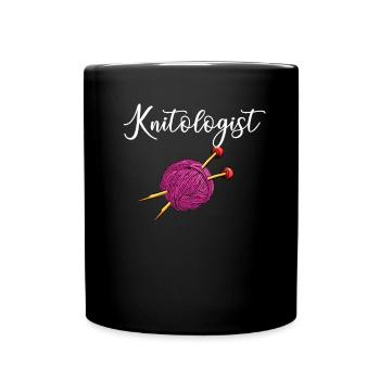 knitologist, Yarn Knitting - Tasse einfarbig - Schwarz - Vorne