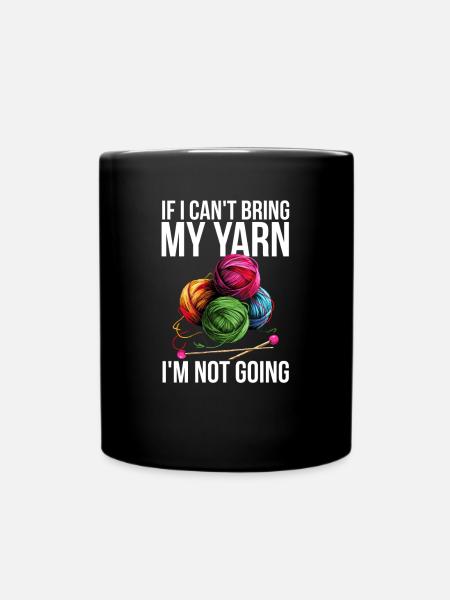 Yarn Knitting - Tasse einfarbig - Schwarz