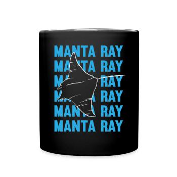Eleganter Manta Ray Ozeanliebhaber - Tasse einfarbig - Schwarz - Vorne