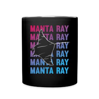 Elegant Manta Ray Ocean Lover - Full Colour Mug - black - Front