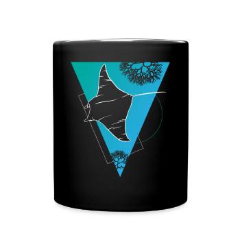 Manta Ray Korallenriff Abenteuer - Tasse einfarbig - Schwarz - Vorne