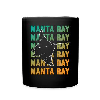 Eleganter Manta Ray Ozeanliebhaber - Tasse einfarbig - Schwarz - Vorne