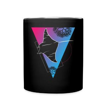 Manta Ray Dämmerungstanz - Tasse einfarbig - Schwarz - Vorne