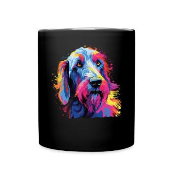 Aquarelle colorée Irish Wolfhound - Mug uni - noir - Devant