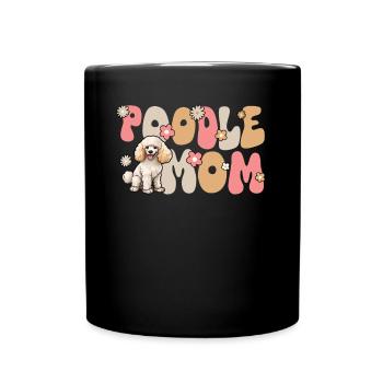 Caniche Groovy Poddle maman - Mug uni - noir - Devant