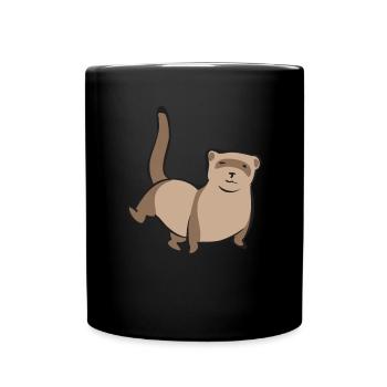 Frettchen Besitzer Frettchen - Tasse einfarbig - Schwarz - Vorne