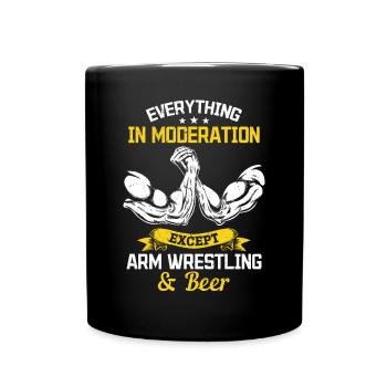 Arm Wrestling Saying Armwrestling Quotes Arm Wrest - Full Colour Mug - black - Front