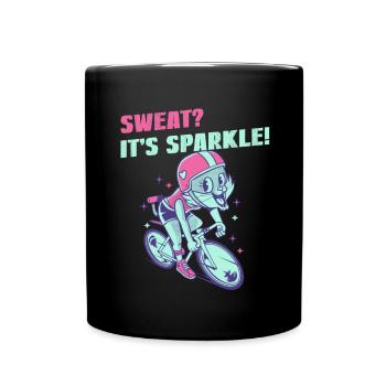 Sweat? It's Sparkle | Radsport Rennrad Shirt - Tasse einfarbig - Schwarz - Vorne