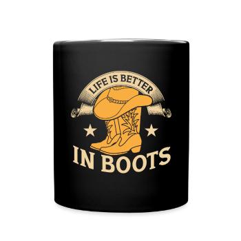 Line Dancing Groupe Line Dance Western Cowboy - Full Colour Mug - black - Front