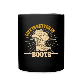 Line Dancing Groupe Line Dance Western Cowboy - Full Colour Mug - black - Front