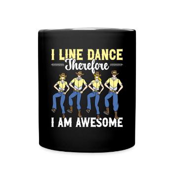 Line Dancing Groupe Line Dance Western Cowboy - Full Colour Mug - black - Front
