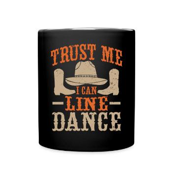 Line Dancing Groupe Line Dance Western Cowboy - Full Colour Mug - black - Front