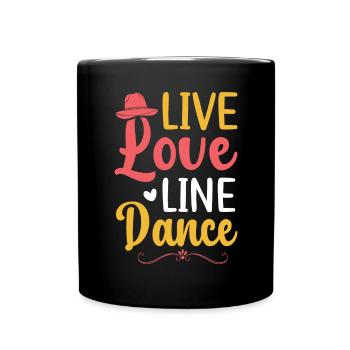 Line Dancing Groupe Line Dance Western Cowboy - Full Colour Mug - black - Front