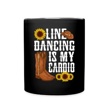 Line Dancing Groupe Line Dance Western Cowboy - Full Colour Mug - black - Front