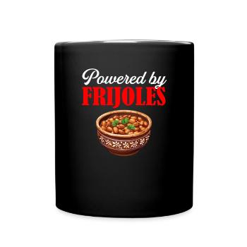 powered by frijoles - Tasse einfarbig - Schwarz - Vorne