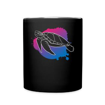 Ocean Wave Turtle Freedom Gift - Full Colour Mug - black - Front