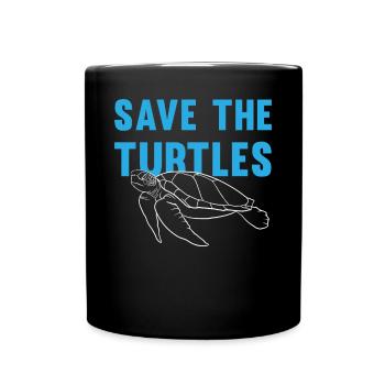 Schützt Schildkröten Umweltbewusst Geschenk - Tasse einfarbig - Schwarz - Vorne