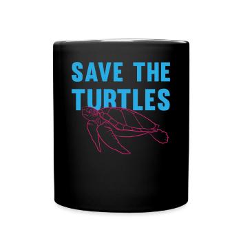 Schützt Schildkröten Umweltbewusst Geschenk - Tasse einfarbig - Schwarz - Vorne