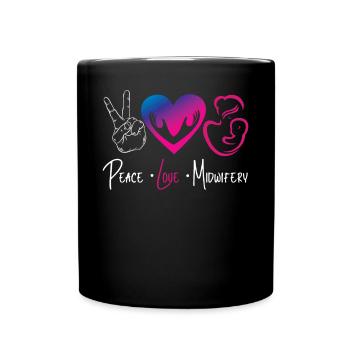 Nurse Midwife Birth Worker Peace - Tasse einfarbig - Schwarz - Vorne