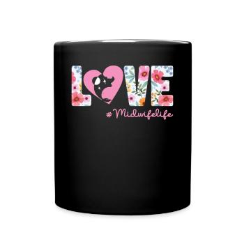 Infirmière Sage-Femme Accoucheuse Fleur - Mug uni - noir - Devant