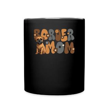 Border Terrier Groovy Border Mom - Full Colour Mug - black - Front