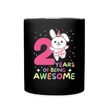 Lapin pour les enfants de deux ans - Mug uni - noir - Devant