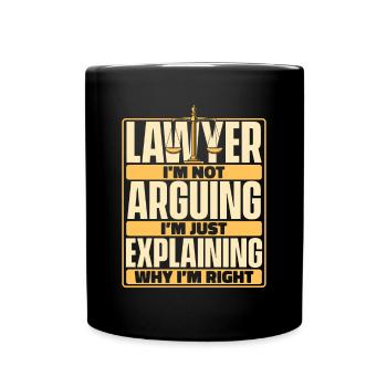 Je ne discute pas, j'explique simplement le conseil juridique - Mug uni - noir - Devant