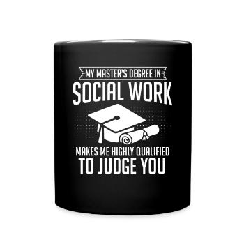 Master Of Social Work Soziale Arbeit Studium - Tasse einfarbig - Schwarz - Vorne