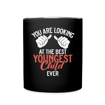 Youngest Child Gift - Full Colour Mug - black - Front
