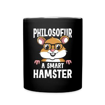 Philosofur a Smart Hamster - Tasse einfarbig - Schwarz - Vorne