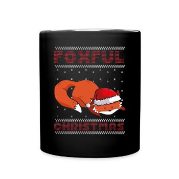 Fuchsige Weihnachten - Tasse einfarbig - Schwarz - Vorne