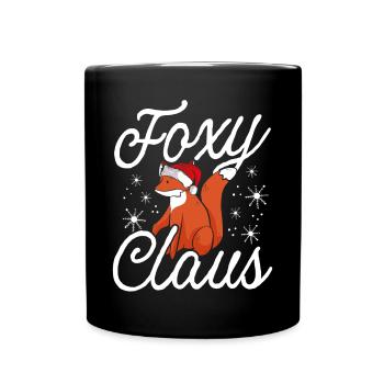 Fuchsiger Weihnachtsmann - Tasse einfarbig - Schwarz - Vorne